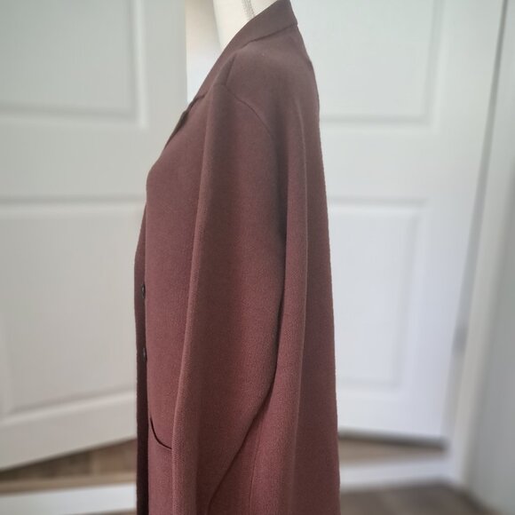 KIRUNDO Brown Cardigan Sweater Open Front Warm Thick Midi Length Size XXL NWT - Picture 5 of 10